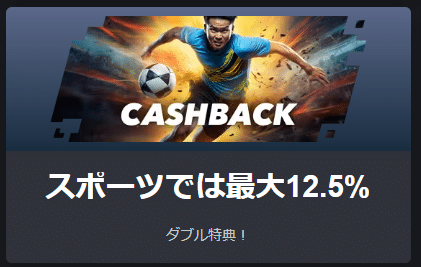 スポーツベット額の最大12.5％を還元
